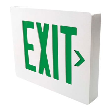 Hubbell Lighting Hubbell SEDGW Die Cast Aluminum LED Exit Sign, White w/ Green Letters, Double Face, Damp Listed SEDGWV11